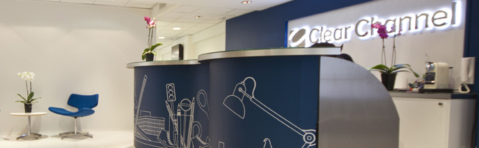 En reception på Clear Channel.